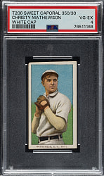 1909-1911 T206 White Border Christy Mathewson White Cap PSA VG-EX 4