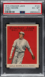 1915 E145 Cracker Jack #124 Earl Moore PSA EX-MT 6