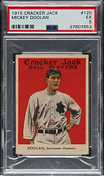 1915 E145 Cracker Jack #120 Mickey Doolan PSA EX 5