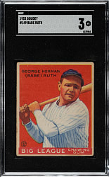 1933 R319 Goudey #149 Babe Ruth SGC VG 3