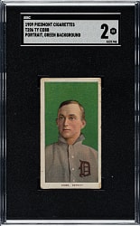 1909-1911 T206 White Border Ty Cobb Portrait Green Background SGC GOOD 2
