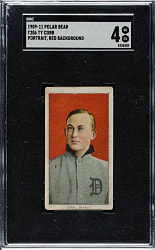 1909-1911 T206 White Border Ty Cobb Portrait Red Background SGC VG/EX 4 - Polar Bear Back