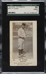 1922 V89 William Paterson #46 Ty Cobb SGC GOOD 30