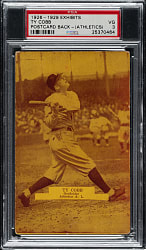1926-1929 "Exhibit-Style Postcard-Back" Ty Cobb Athletics PSA VG 3