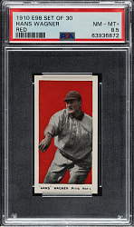 1910 E98 Anonymous "Set of 30" Honus Wagner PSA NM-MT+ 8.5 - Red Background