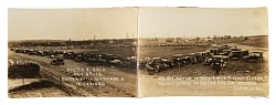 1918 Walter Johnson Oilton (Oklahoma) vs. Cleveland Exhibition Game Panoramic Photograph - Pitching for Oilton