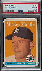 1958 Topps #150 Mickey Mantle PSA VG-EX 4