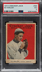 1914 E145 Cracker Jack #36 Ed Walsh PSA VG 3
