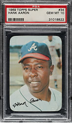 1969 Topps Super #34 Hank Aaron PSA GEM MINT 10