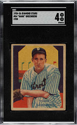 1934-1936 R327 Diamond Stars #54 Hank Greenberg SGC VG/EX 4
