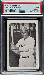 Circa 1947 Bond Bread Jackie Robinson Awaiting Pitch PSA VG-EX 4 (MK)