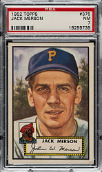 1952 Topps #375 Jack Merson High Number PSA NM 7