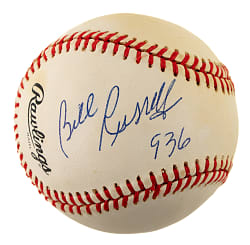 Bill Russell Single-Signed Baseball with "936" Inscription - JSA