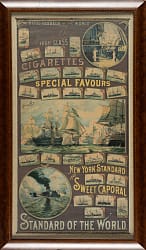 1888 G93 Kinney Bros. "Naval Vessels of the World" Tobacco Card Advertising Banner