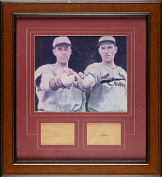 Dizzy and Daffy Dean Cut Signature Pair in Framed Display