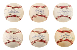 Hall of Famers Single-Signed Baseball Collection (35) Including Seaver, Berra, and R. Jackson - All with Inscriptions