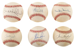 Hall of Famers Single-Signed Baseball Collection (77) Including Nolan Ryan, Sandy Koufax, and Cal Ripken Jr.