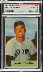 1954 Bowman #65 Mickey Mantle PSA VG-EX 4