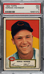 1952 Topps #80 Herman Wehmeier PSA NM 7