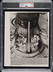 1965 Gemini VI Wally Schirra and Thomas Stafford AP Wire Photograph PSA/DNA Type III