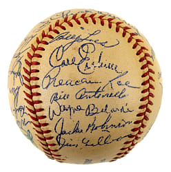 1953 Brooklyn Dodgers National League Champions Team-Signed Baseball with Jackie Robinson and Roy Campanella - JSA