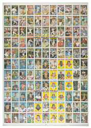 Rare 1988 Topps Cloth Test Issue Complete Set on Uncut Sheet (121 Cards) Plus Promo Sheet