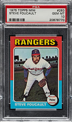 1975 Topps Mini #283 Steve Foucault PSA GEM MINT 10