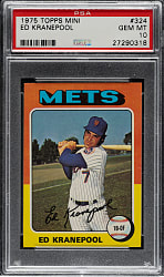 1975 Topps Mini #324 Ed Kranepool PSA GEM MINT 10