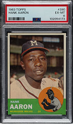 1963 Topps #390 Hank Aaron PSA EX-MT 6