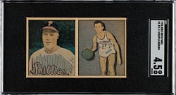 1951 Berk Ross #1-9/1-11 Richie Ashburn/Bob Cousy Rookie Complete Panel SGC VG/EX+ 4.5