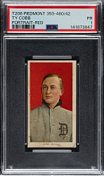 1909-1911 T206 White Border Ty Cobb Portrait Red Background PSA POOR 1 - Piedmont "Factory 42" Back