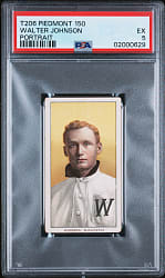 1909-1911 T206 White Border Walter Johnson Portrait PSA EX 5