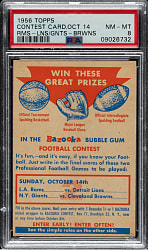 1956 Topps Football Contest Card October 14th PSA NM-MT 8