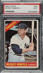 1966 Topps #50 Mickey Mantle PSA EX 5