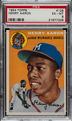 1954 Topps #128 Hank Aaron Rookie PSA EX-MT 6