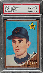 1962 Topps #199 Gaylord Perry Rookie PSA NM-MT 8