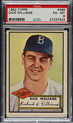 1952 Topps #396 Dick Williams Rookie High Number PSA EX-MT 6