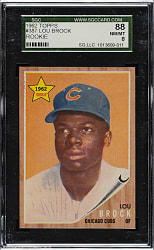 1962 Topps #387 Lou Brock Rookie SGC NM/MT 88