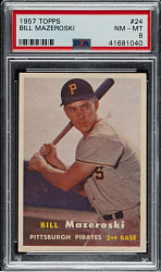1957 Topps #24 Bill Mazeroski Rookie PSA NM-MT 8