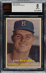 1957 Topps #18 Don Drysdale Rookie BVG NM-MT 8