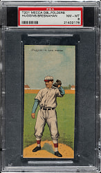 1911 T201 Mecca Double Folder Miller Huggins/Roger Bresnahan PSA NM-MT 8