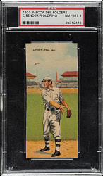 1911 T201 Mecca Double Folders Chief Bender/Oldring PSA NM-MT 8 - Highest Graded!