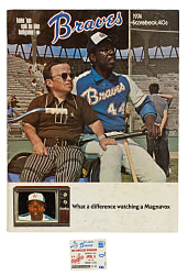 Hank Aaron 715th Home Run Ticket Stub, Program and Certificate