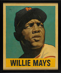Willie Mays "1948 Leaf" Banner - Original Artwork by Arthur K. Miller