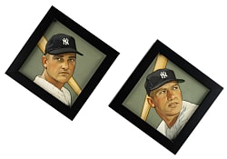 Mickey Mantle and Roger Maris Original Painting Pair by Arthur K. Miller