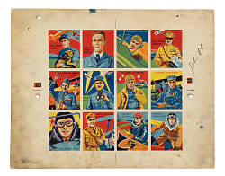 1933 R136 National Chicle "Sky Birds" Uncut Proof Sheet #1-24 (12 Cards)
