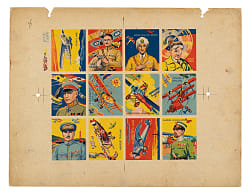 1933 R136 National Chicle "Sky Birds" Uncut Proof Sheet #61-72 (12 Cards)