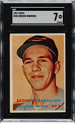1957 Topps #328 Brooks Robinson Rookie SGC NM 7