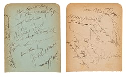 1955 New York Yankees American League Champions Team-Signed Album Page Pair with Mickey Mantle and Yogi Berra - JSA