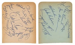 1956 Brooklyn Dodgers National League Champions Team-Signed Album Page Pair with Jackie Robinson, Gil Hodges, and Pee Wee Reese - JSA